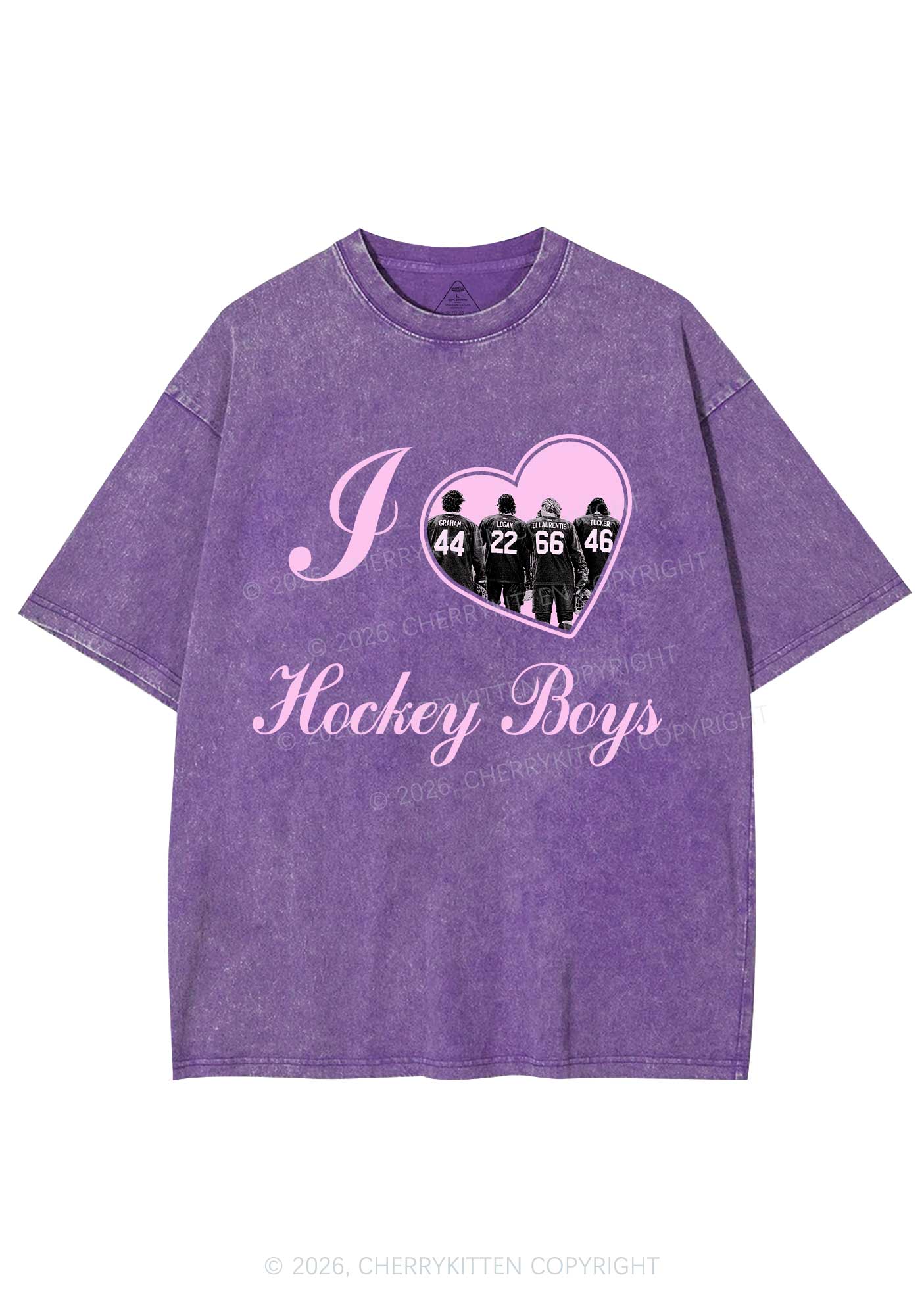 I Love Four Hockey Boys Y2K Shirts Washed Tee Cherrykitten