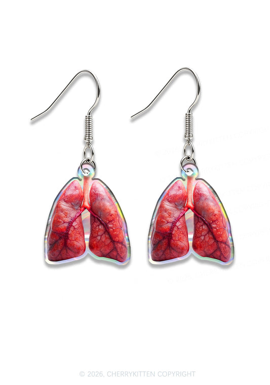 Halloween Blood Lungs Y2K Acrylic Earrings Cherrykitten