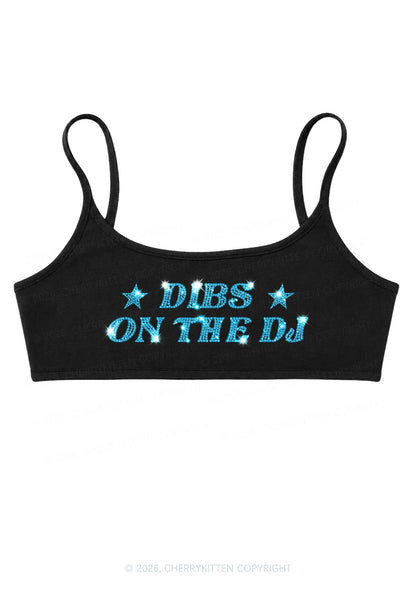 Rhinestone Dibs On The Dj Y2K Super Crop Cami Cherrykitten