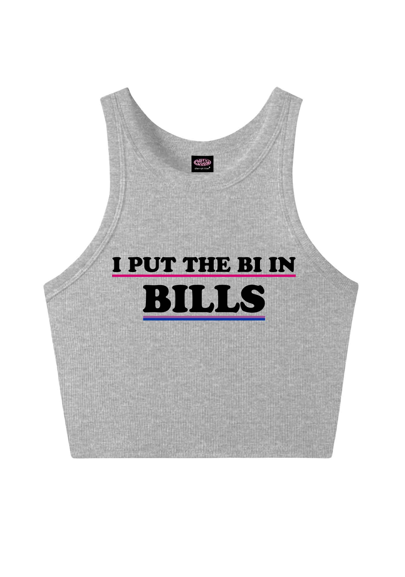 I Put The Bi In Bills Pride Y2K Crop Tank Top Cherrykitten