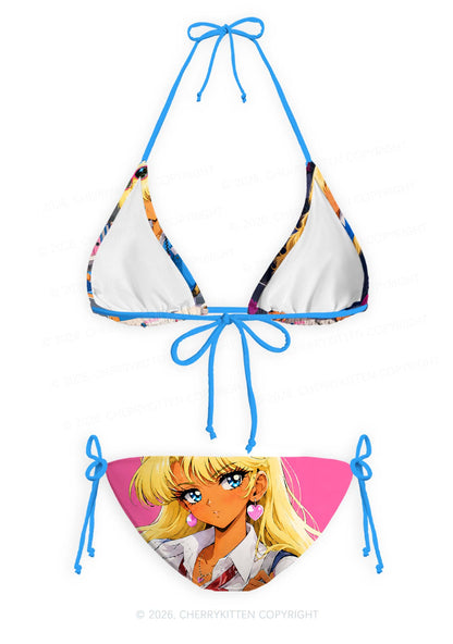 Anime Girl Y2K Print Bikini Set Cherrykitten