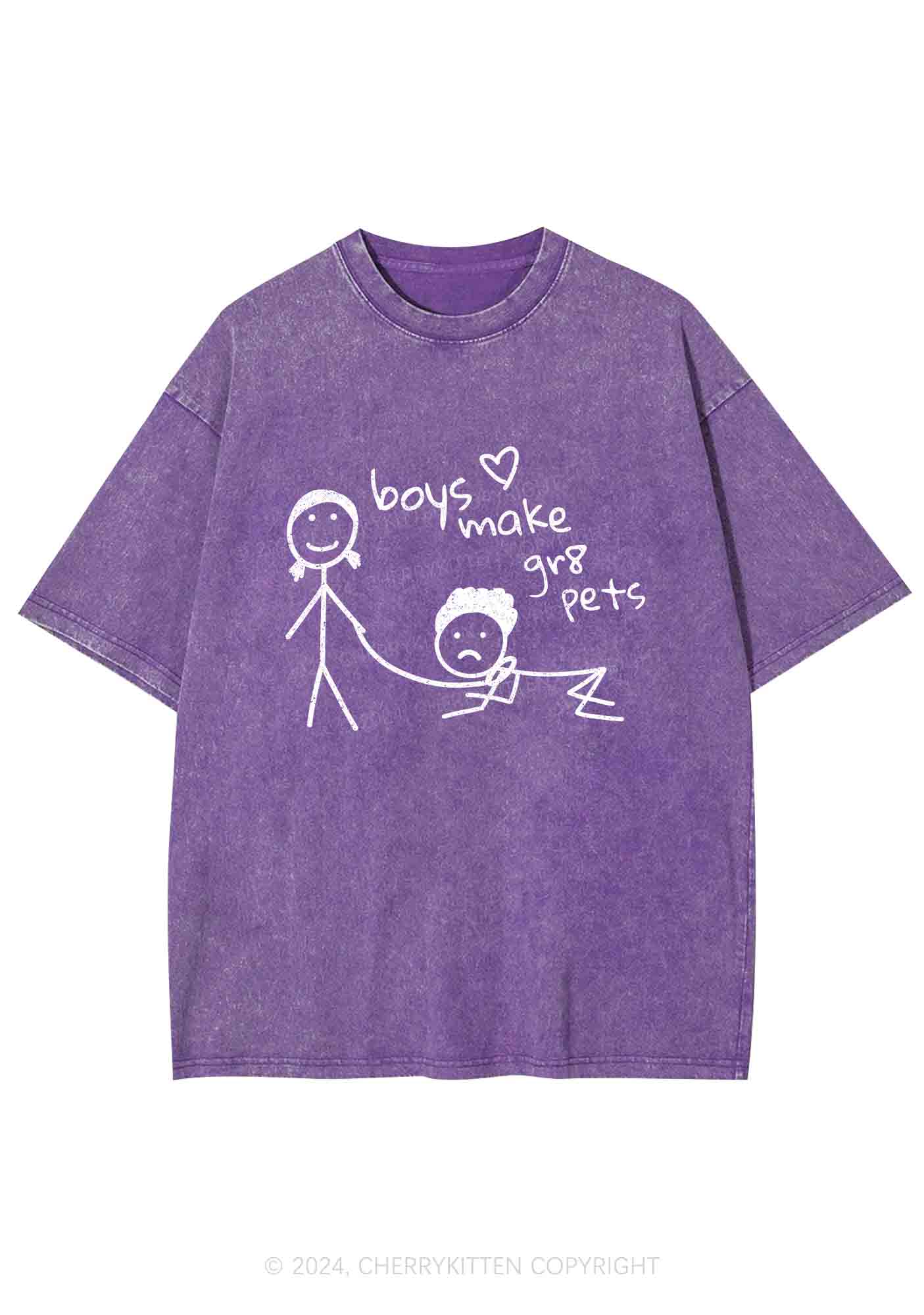 Boys Make Gr8 Pets Y2K Washed Tee Cherrykitten