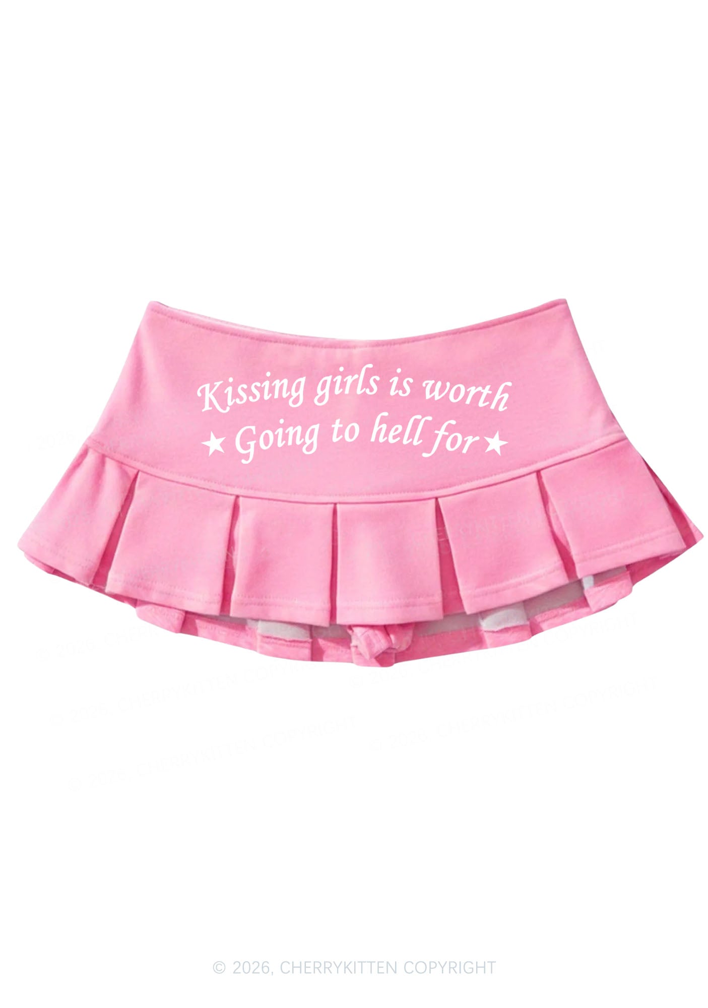 Kissing Girls Is Worth Pride Y2K Mini Pleated Skirts Cherrykitten