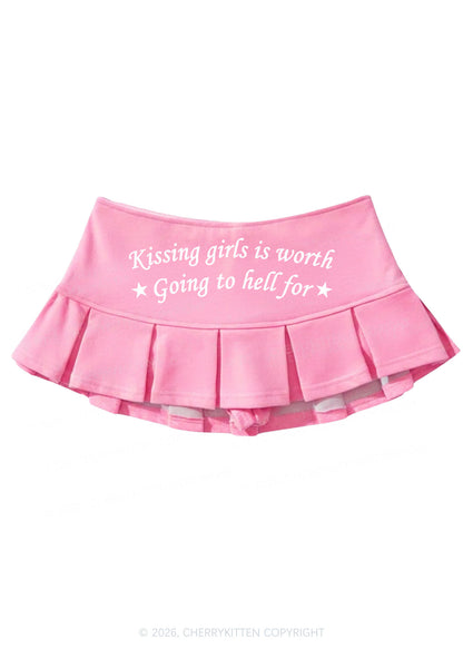 Kissing Girls Is Worth Pride Y2K Mini Pleated Skirts Cherrykitten