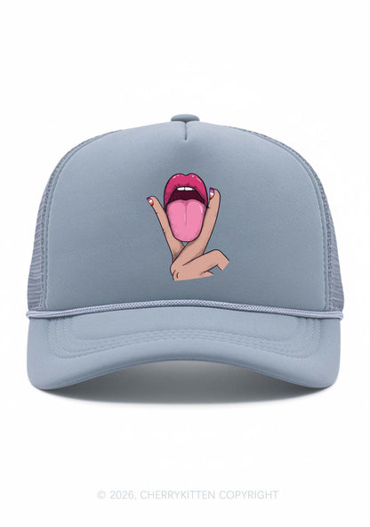 Lesbian Kissing Pride Y2K Trucker Hat Cherrykitten