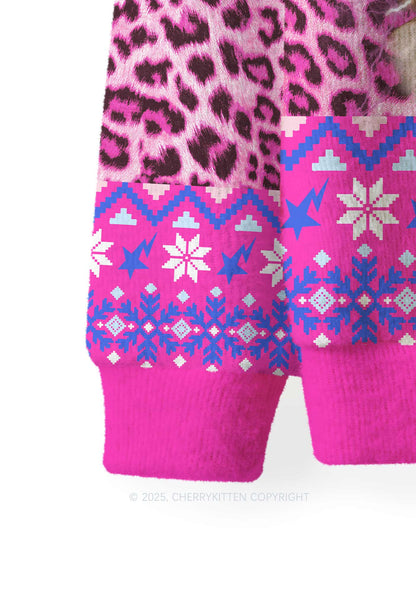 Custom Girls Photo Y2K Christmas Knit Sweatshirt Cherrykitten