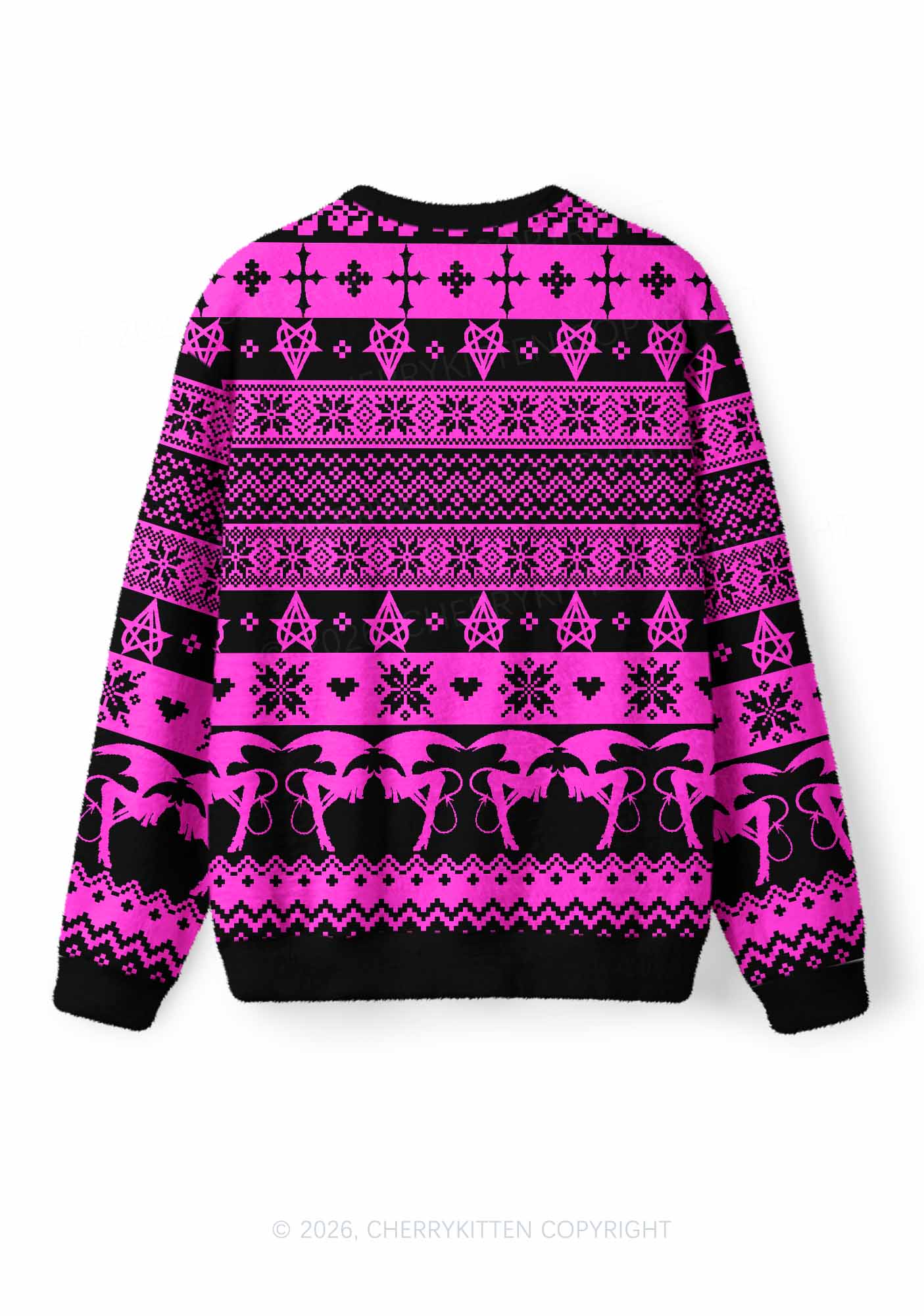 Santas Good Girl Y2K Christmas Knit Sweatshirt Cherrykitten