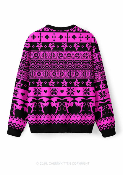 Santas Good Girl Y2K Christmas Knit Sweatshirt Cherrykitten