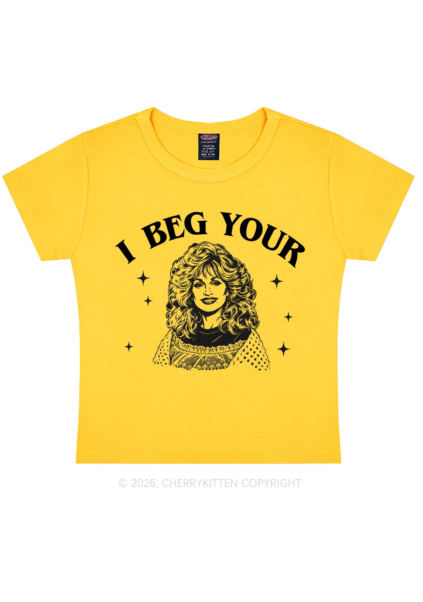 I Beg Your DP Y2K Baby Tee Cherrykitten