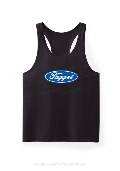 Faggot Pride Y2K Men Racerback Tank Top Cherrykitten