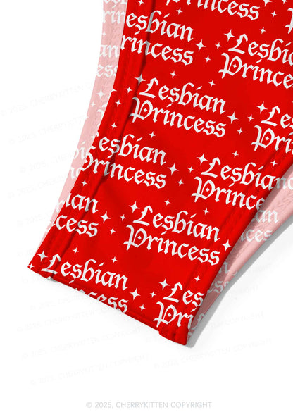 Lesbian Princess Pride Y2K Print Bikini Set Cherrykitten