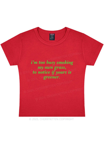 Too Busy Smoking Y2K Baby Tee Cherrykitten