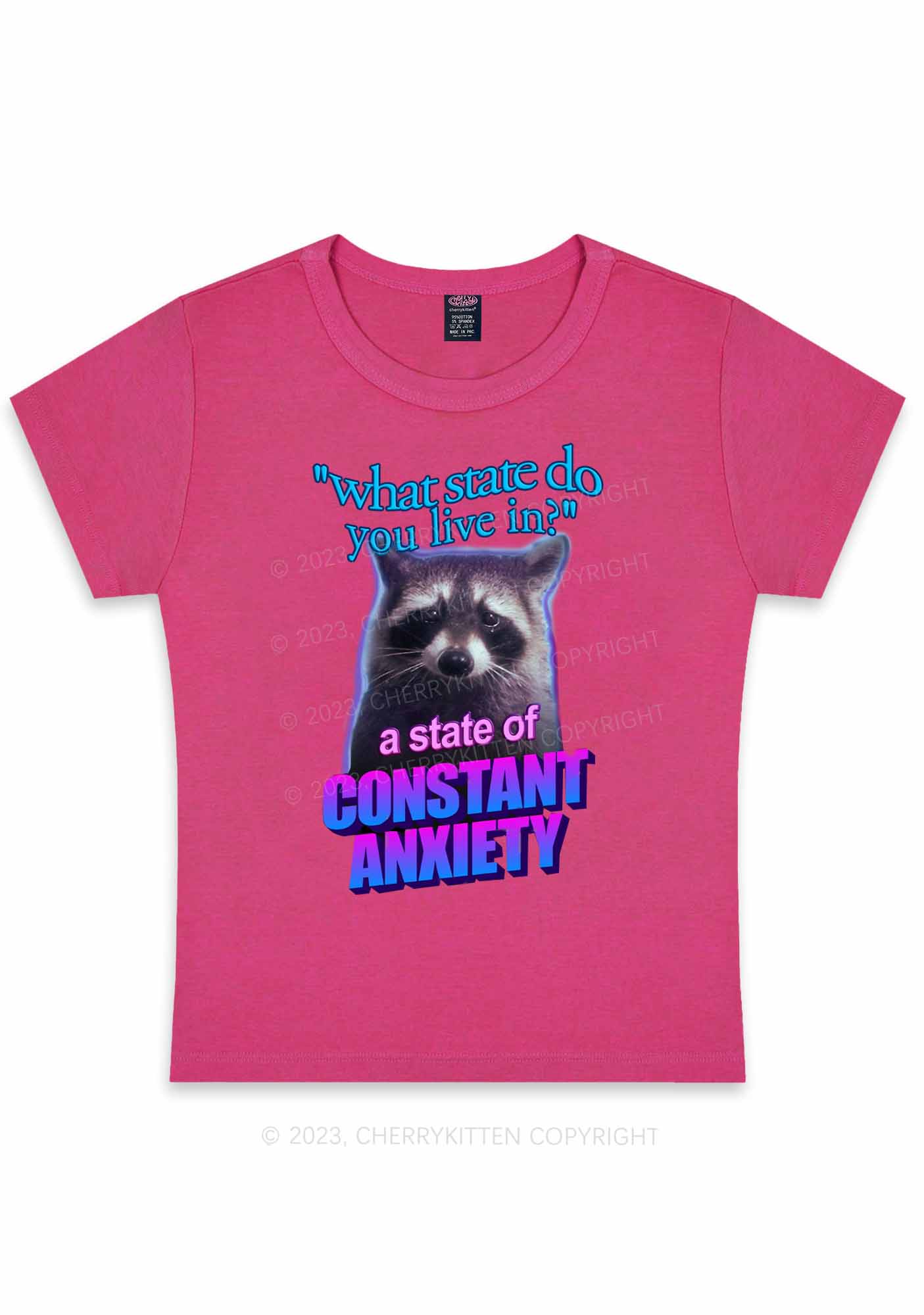 Curvy A State Of Constant Anxiety Y2K Baby Tee Cherrykitten