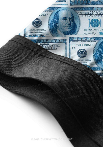 Blue Dollars Y2K Print Men Boxer Briefs Cherrykitten