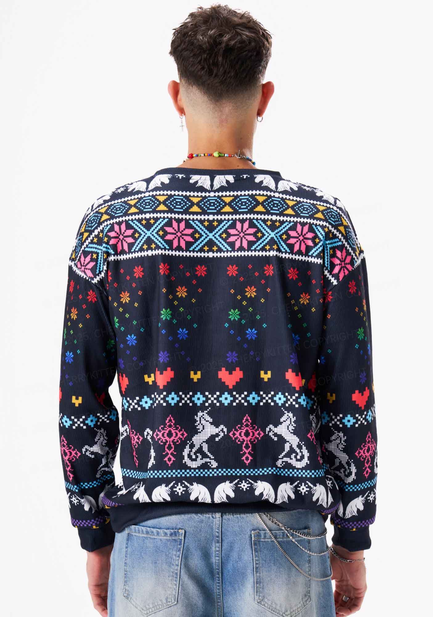 Homophobia Is Gay Pride Y2K Christmas Knit Sweatshirt Cherrykitten