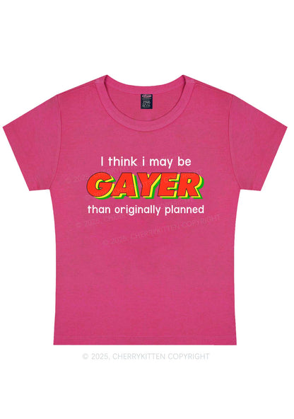 I May Be Gayer Pride Y2K Baby Tee Cherrykitten