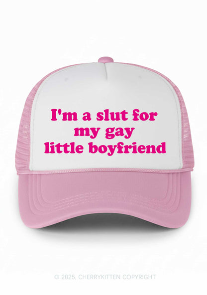 Slxt For My Gay BF Valentine's Day Y2K Colorblock Trucker Hat Cherrykitten