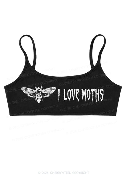 Halloween I Love Moths Y2K Super Crop Cami Cherrykitten