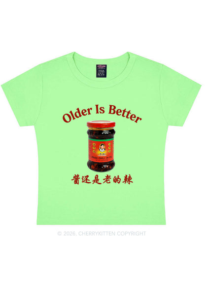 Older Is Better Y2K Baby Tee Cherrykitten