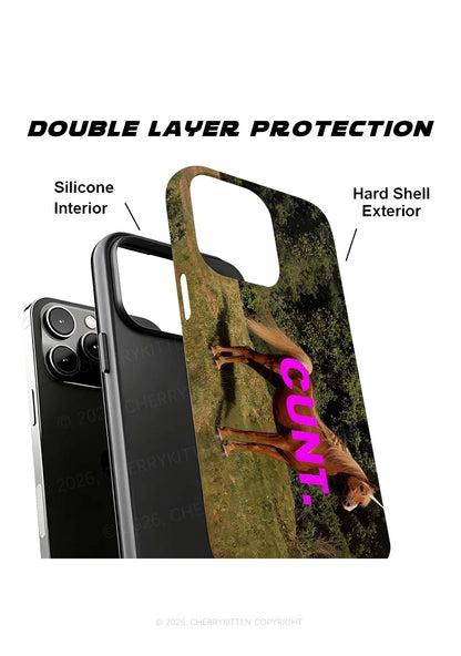 Pink Cxxt Brown Horse Y2K Phone Case Cherrykitten