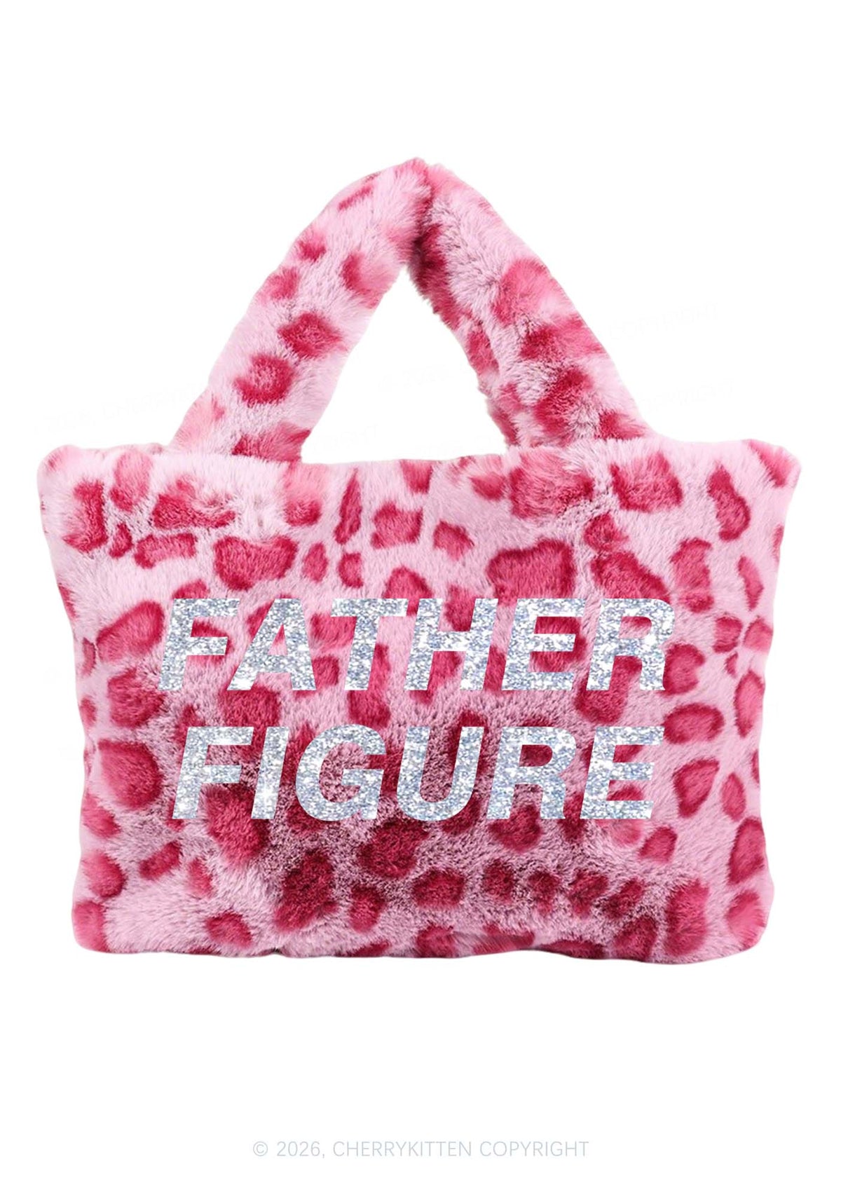 Glitter Father Figure Y2K Plush Leopard Handbag Cherrykitten