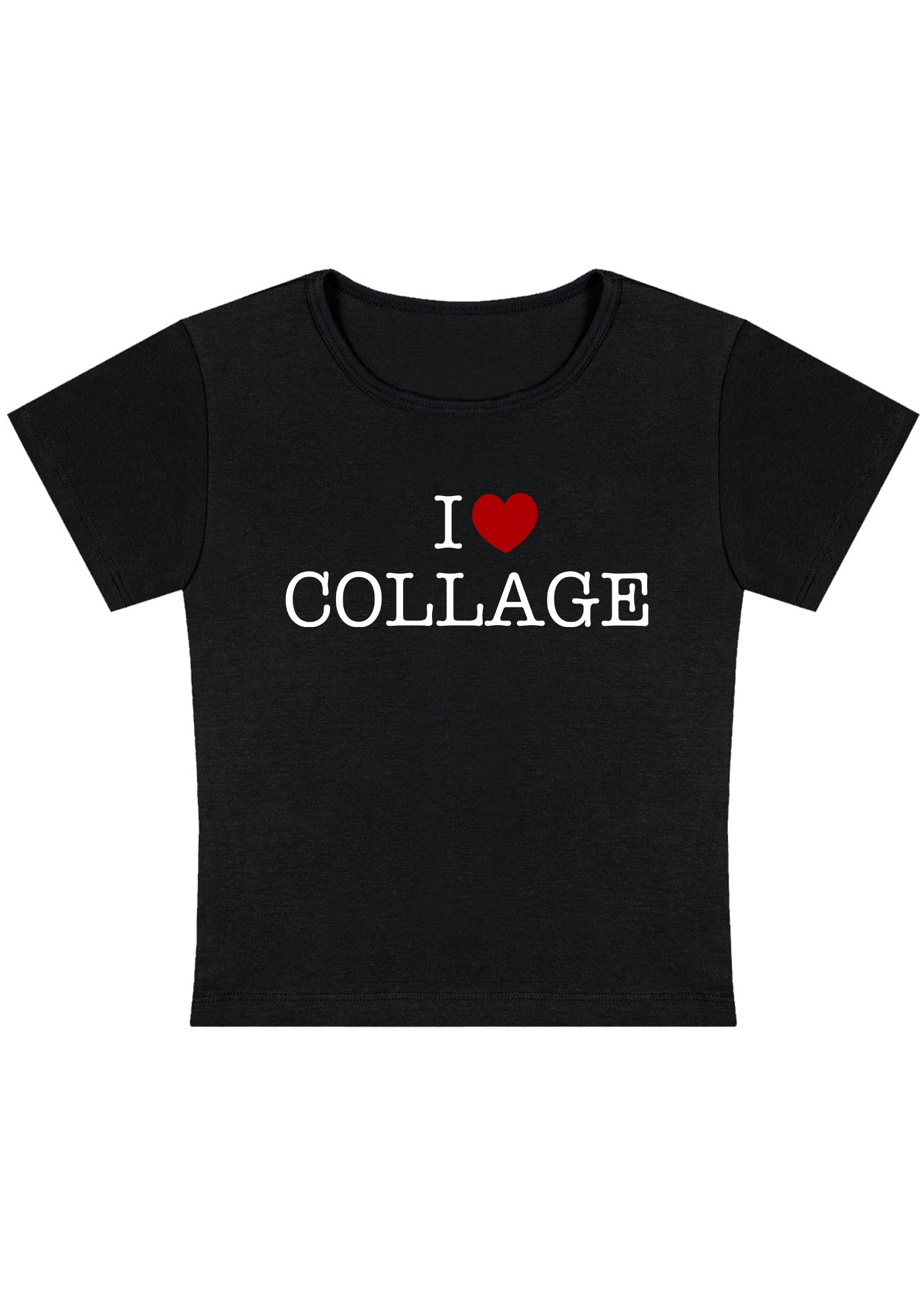 Curvy I Love Collage Baby Tee