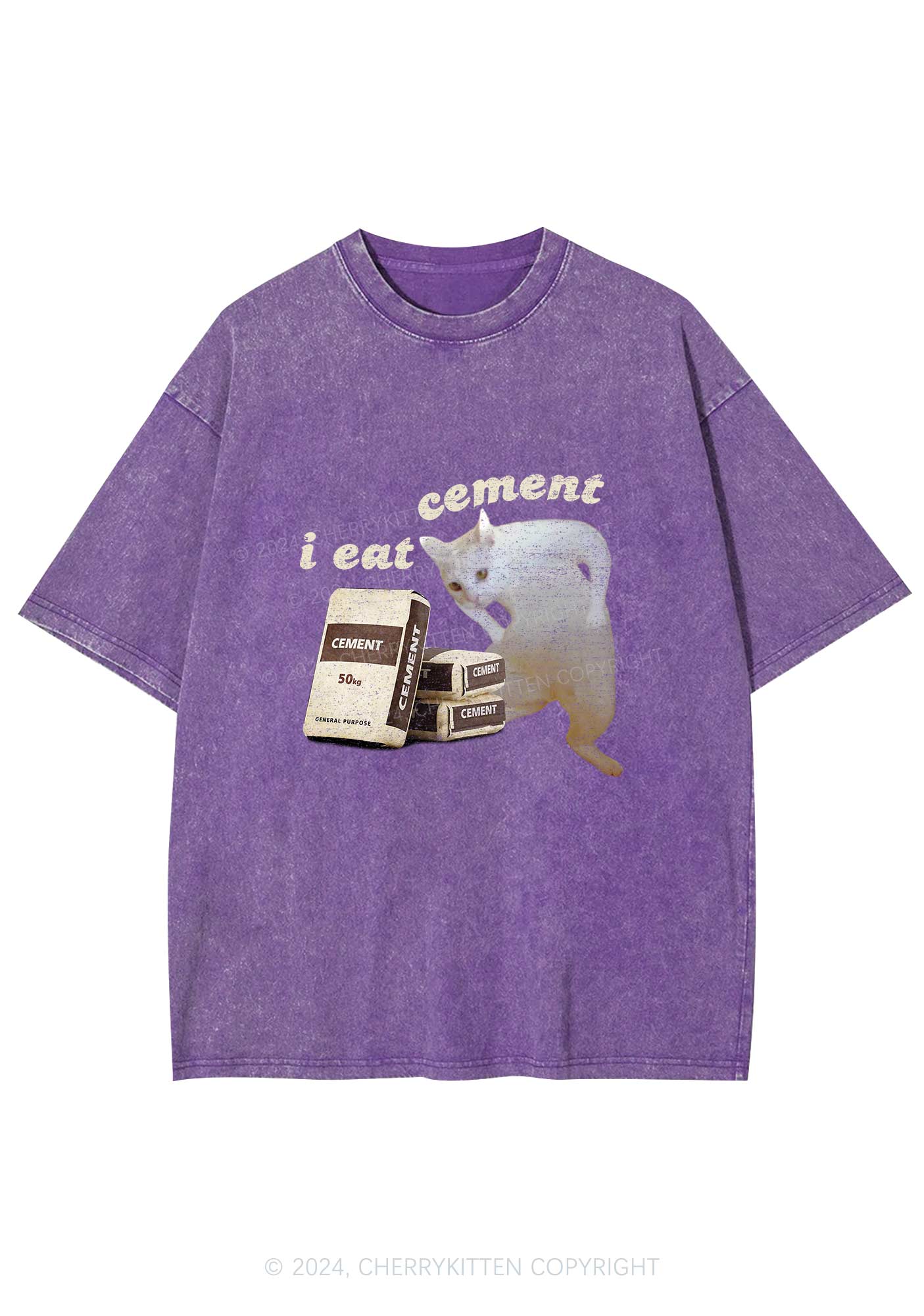 I Eat Cement Y2K Washed Tee Cherrykitten