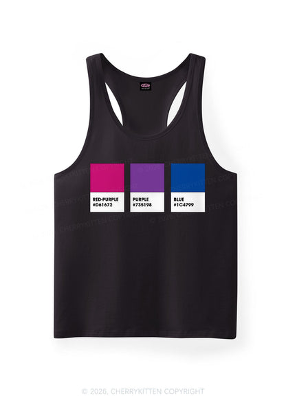 Bisexual Flag Colors Pride Y2K Men Racerback Tank Top Cherrykitten
