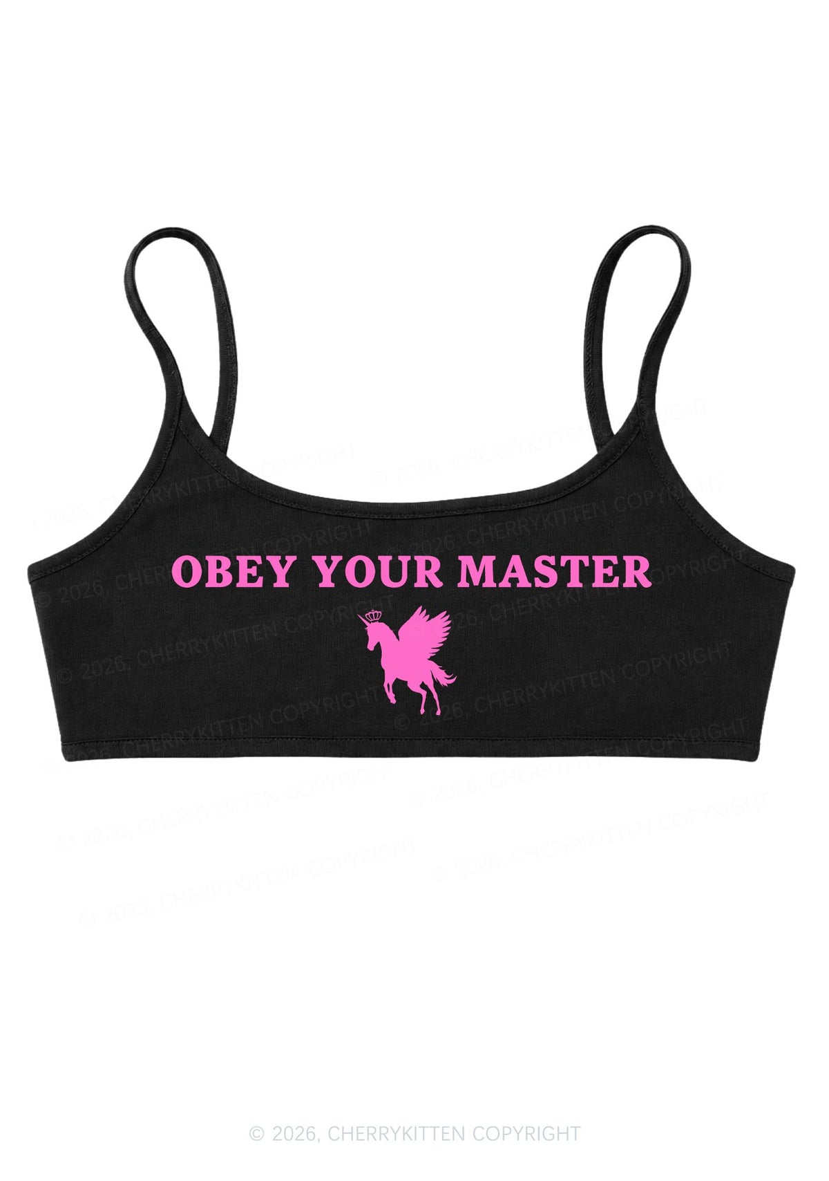 Obey Your Master Unicorn Y2K Super Crop Cami Cherrykitten