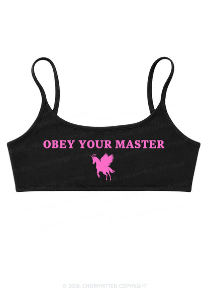 Obey Your Master Unicorn Y2K Super Crop Cami Cherrykitten