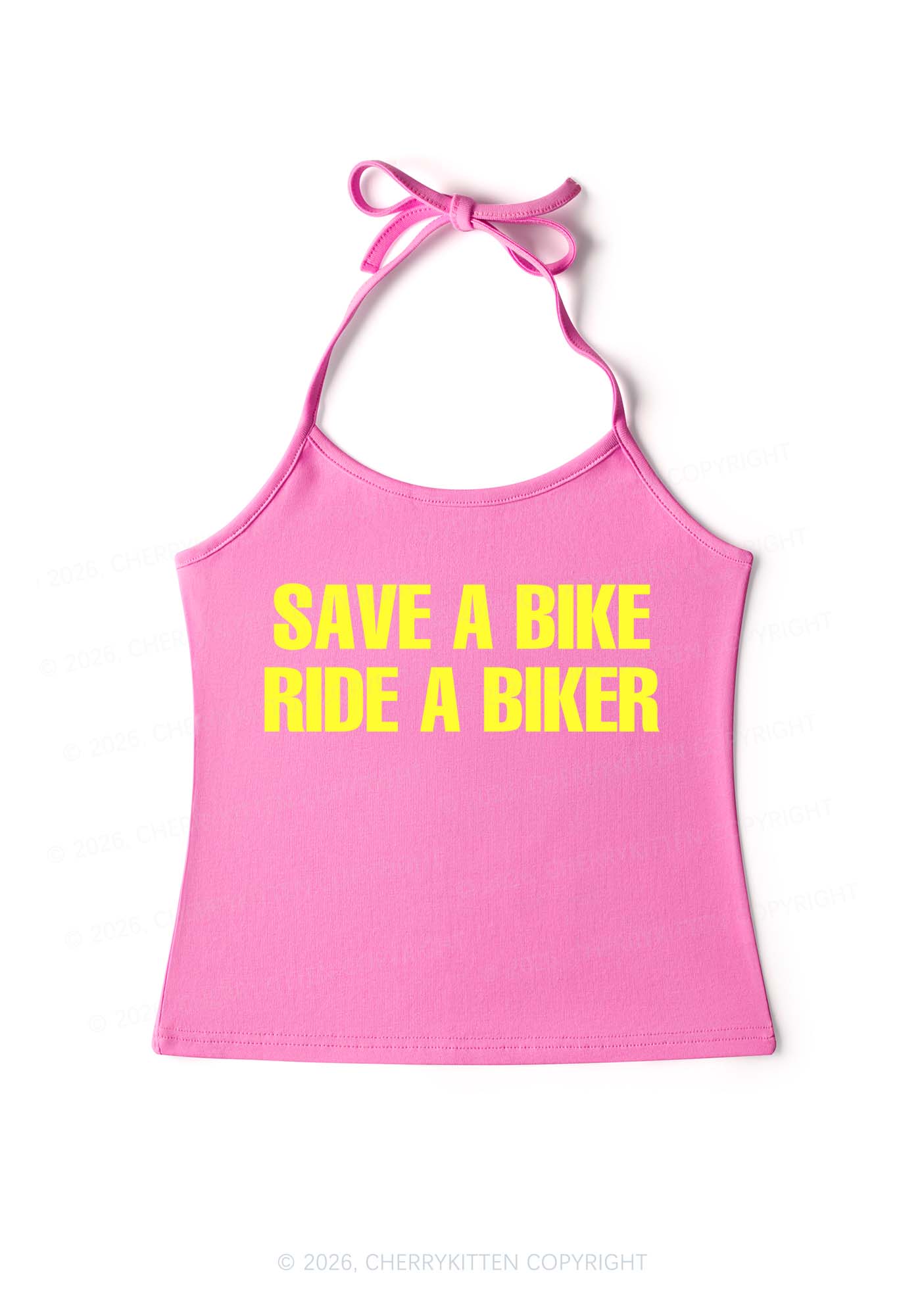 Save Bike Ride Biker Y2K Halter Neck Cami Cherrykitten