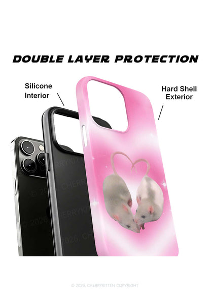 Pink Sweet Rats Valentine's Day Y2K Phone Case Cherrykitten