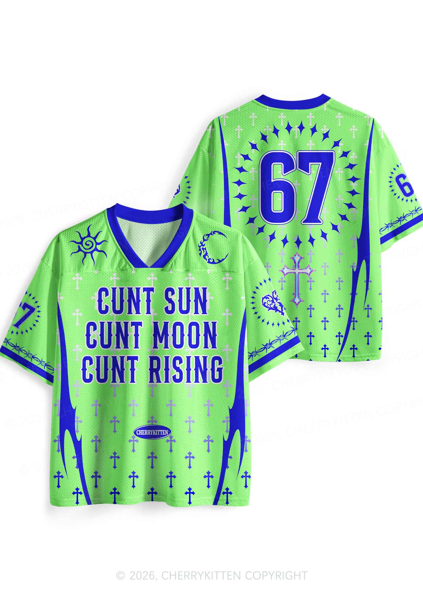 Cxxt Sun Moon Rising Y2K Sport Jersey Shirts Cherrykitten