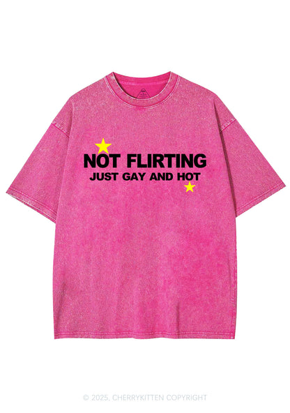 Not Flirting Y2K Shirts Washed Tee Cherrykitten