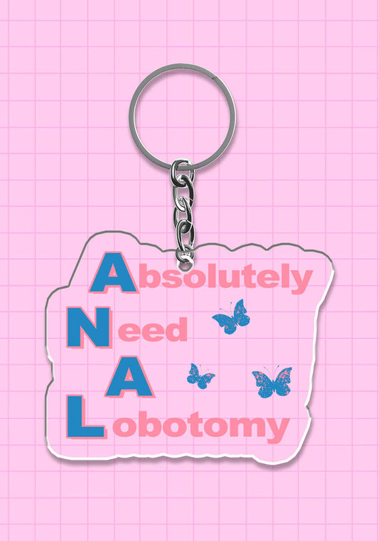 Absolutely Need A Lobotomy 1Pc Y2K Keychain Cherrykitten