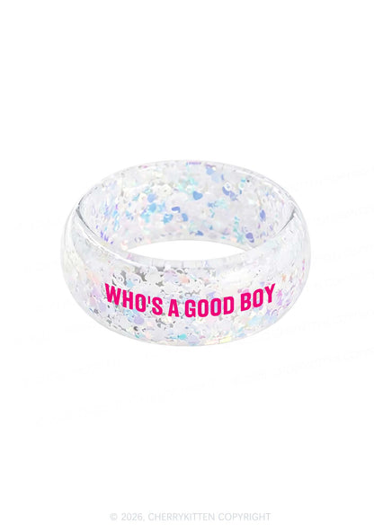 Whos A Good Boy Y2K Cuff Bangle Cherrykitten