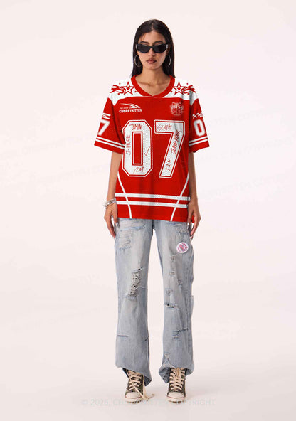 Custom Red Korean Boys Y2K Sport Jersey Shirts Cherrykitten