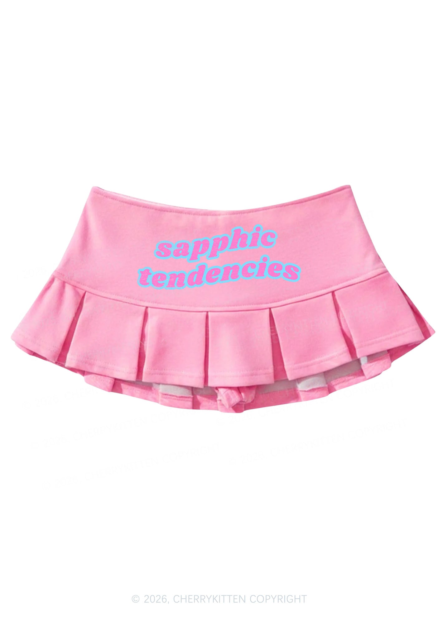 Sapphic Tendencies Pride Y2K Mini Pleated Skirts Cherrykitten