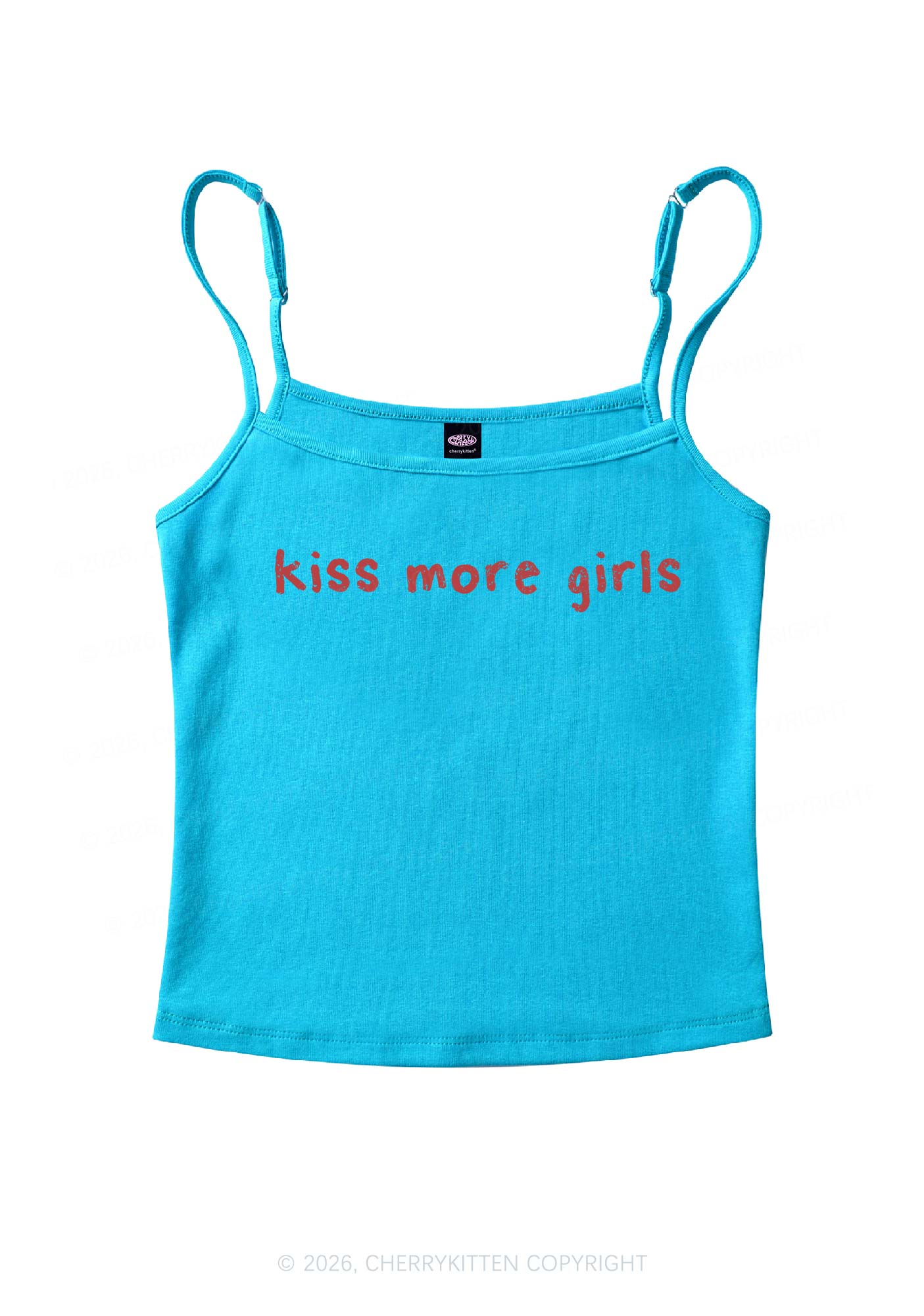 Kiss More Girls Pride Y2K Spaghetti Strap Cami Cherrykitten