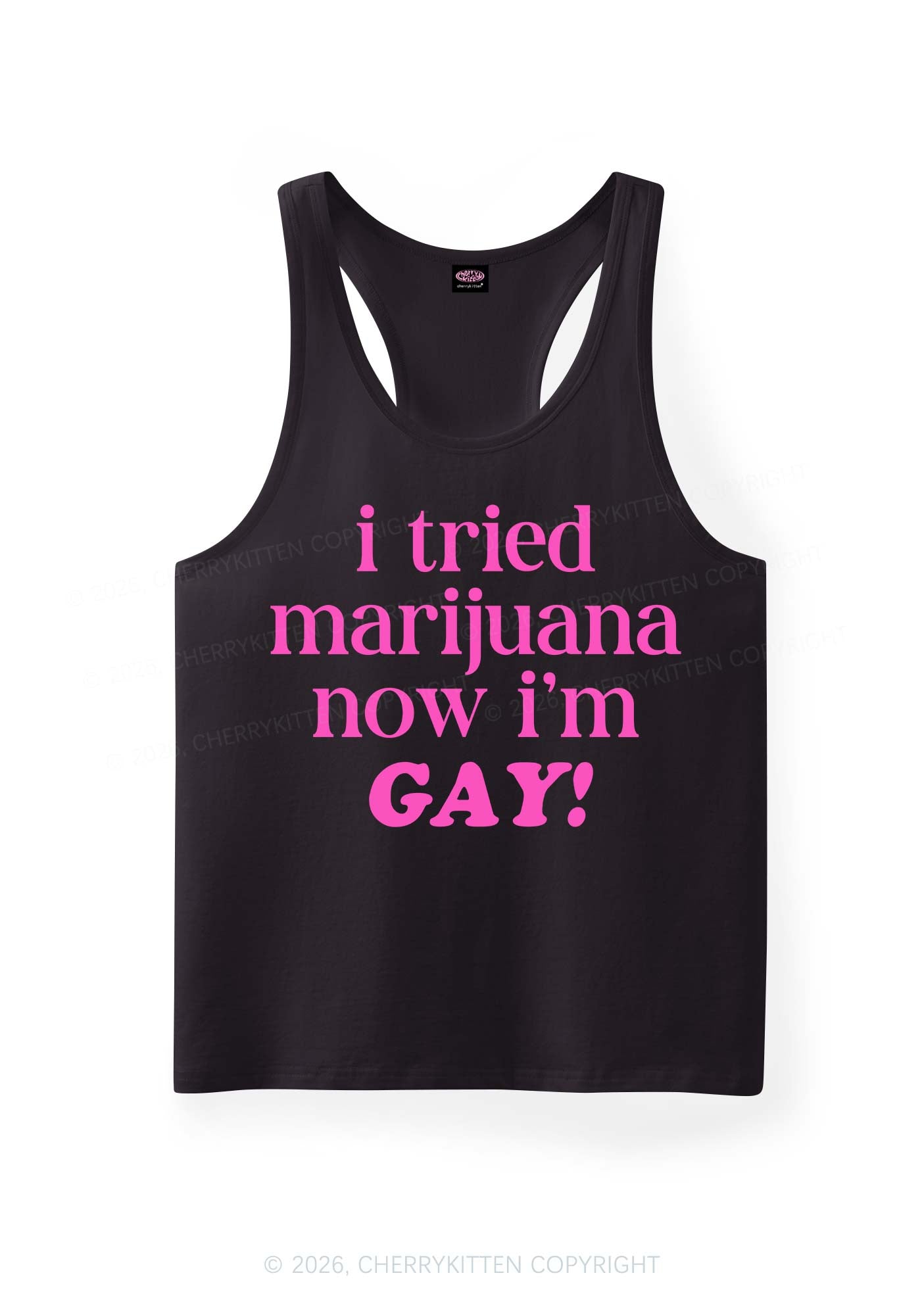 Now Im Gay Y2K Men Racerback Tank Top Cherrykitten