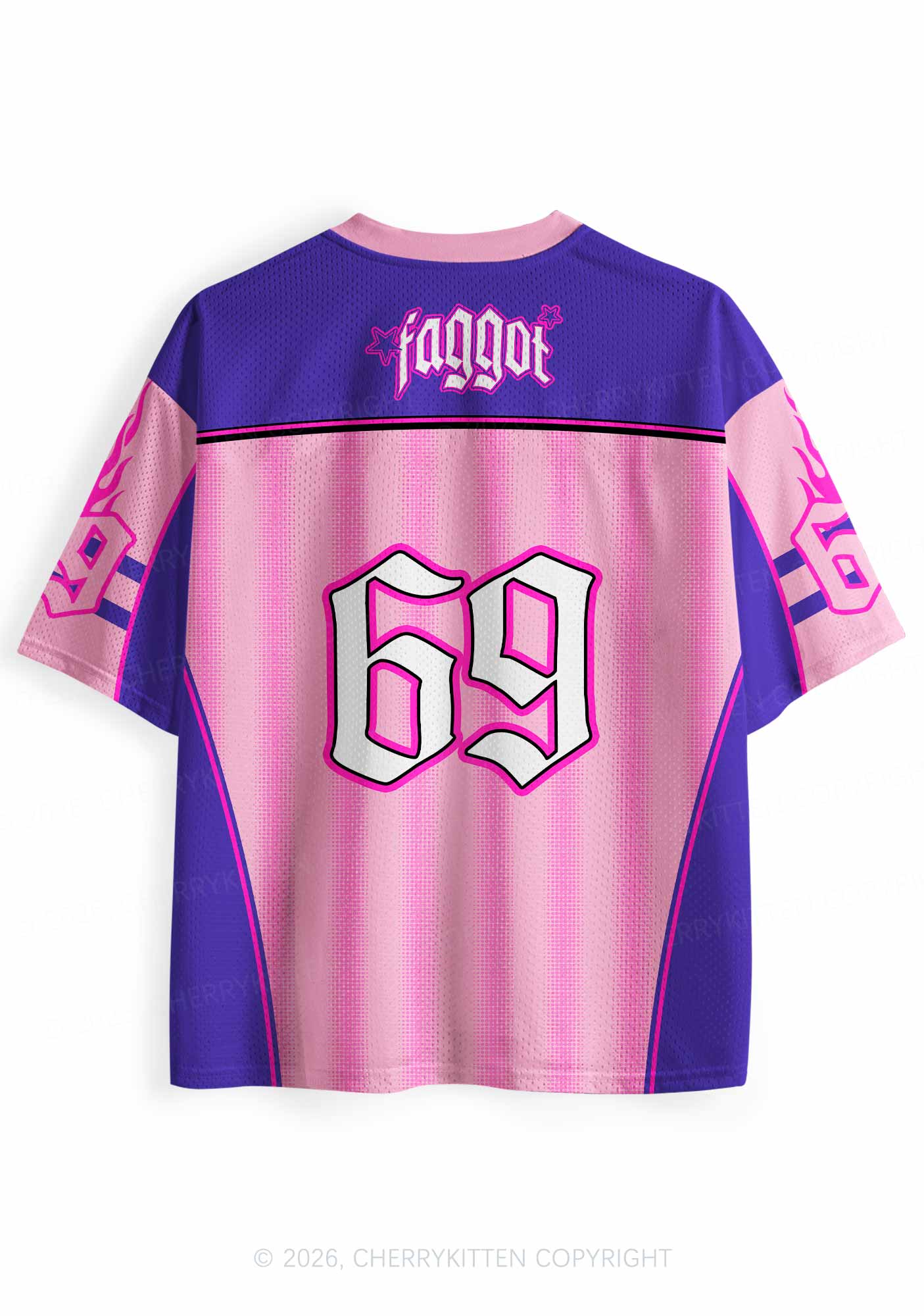 Faggot Purple Star Pride Y2K Sport Jersey Shirts Cherrykitten