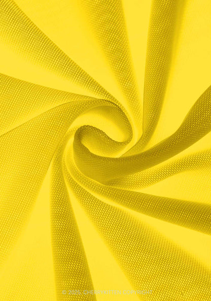 Plain Yellow Y2K Print Mini Layered Skirt Cherrykitten