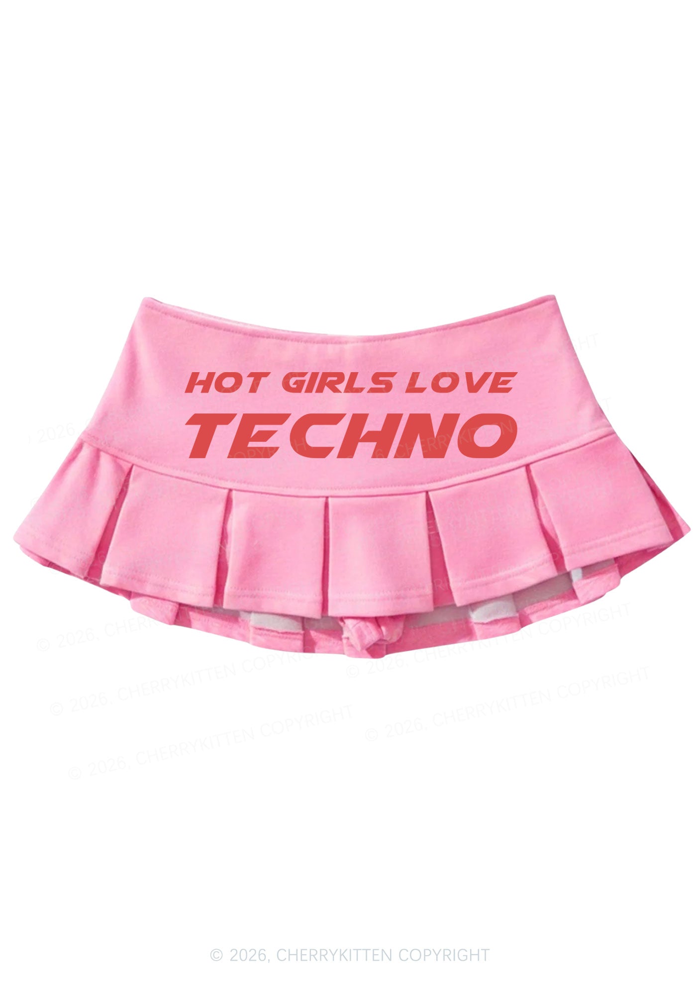 Hot Girls Love Techno Y2K Mini Pleated Skirts Cherrykitten