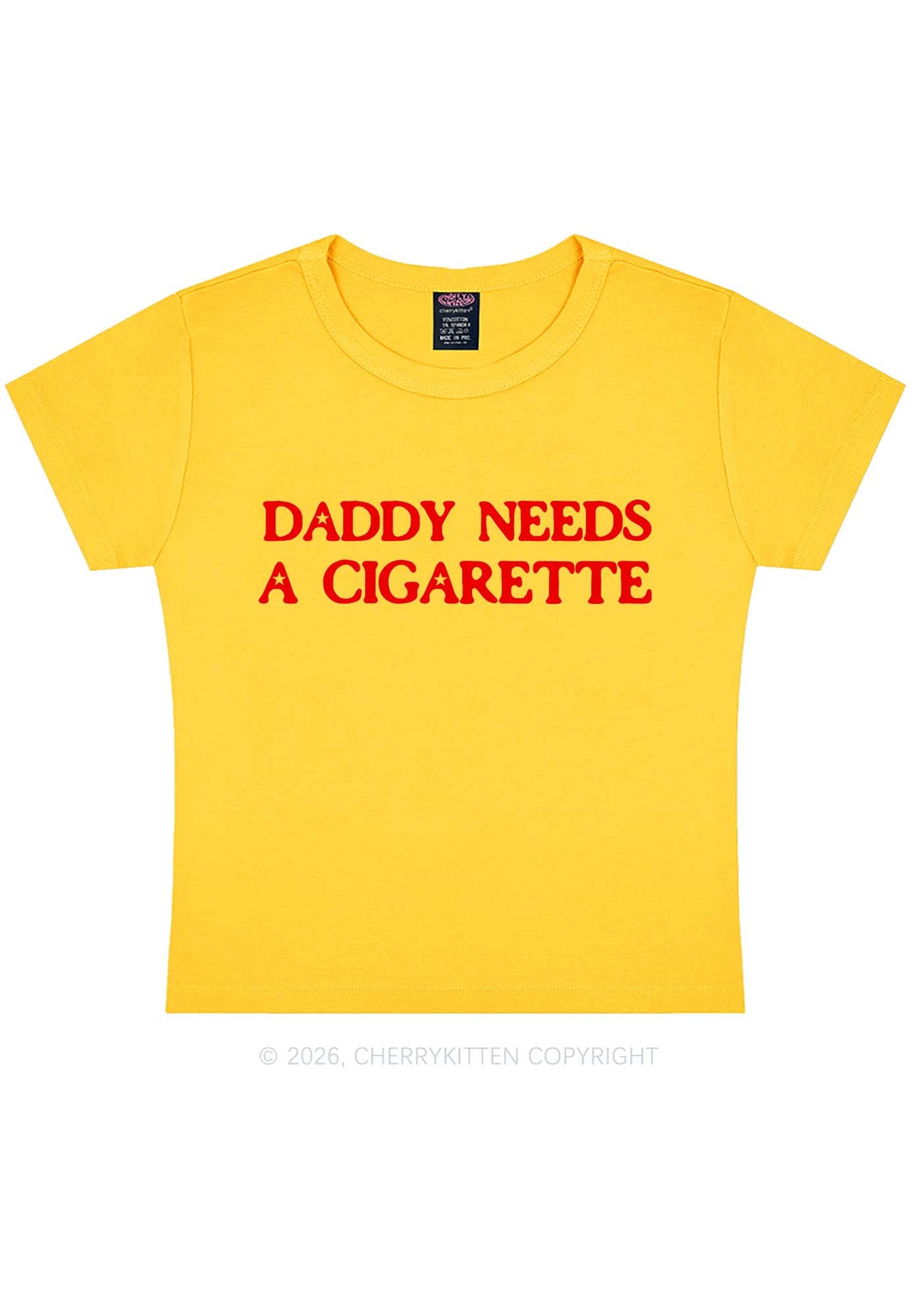 Daddy Needs A Cigarette Y2K Baby Tee Cherrykitten