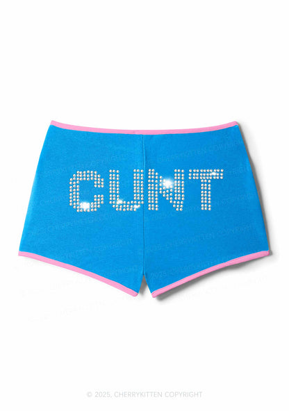 Rhinestone Cxxt Y2K Booty Shorts Cherrykitten