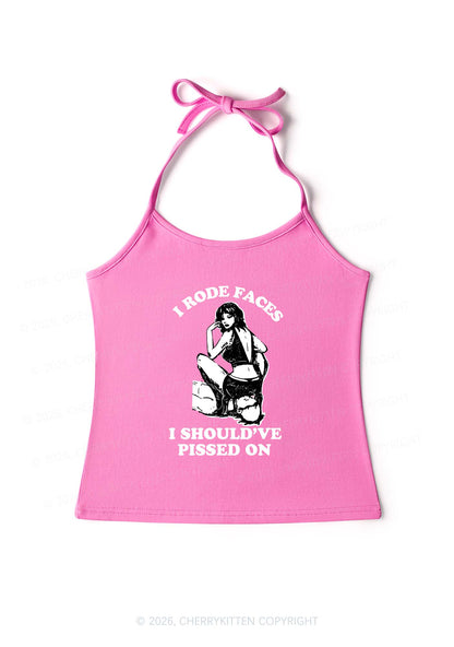 I Rode Faces Y2K Halter Neck Cami Cherrykitten