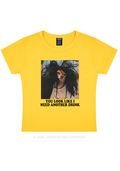 You Look Like I Need Another Drink Y2K Baby Tee Cherrykitten