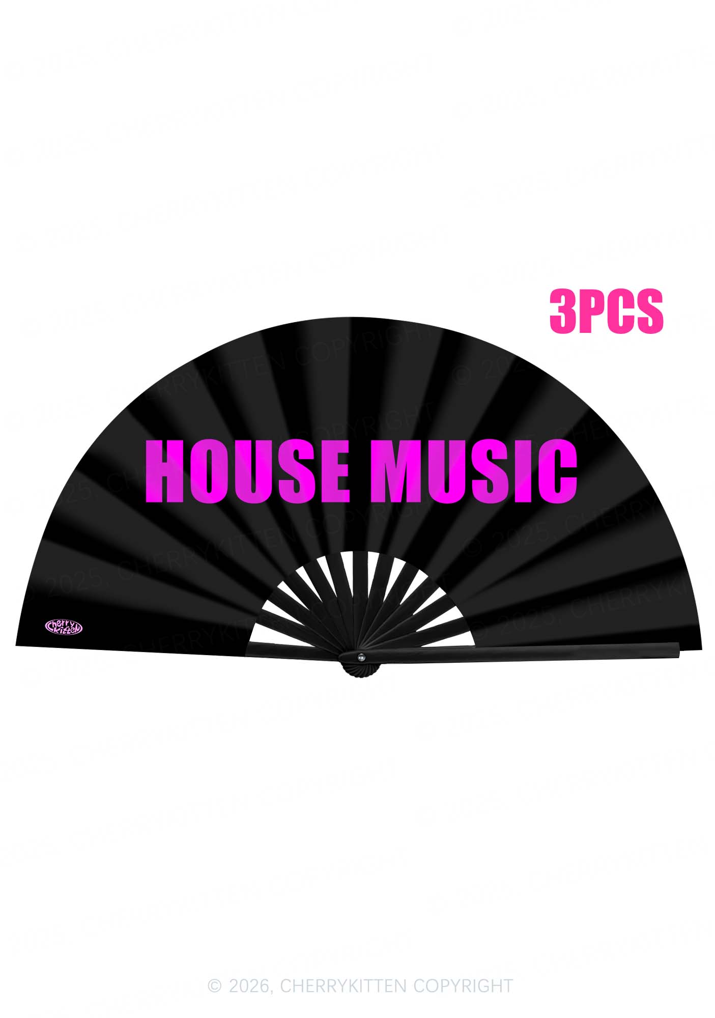 House Music Y2K Rave Hand Fan Cherrykitten
