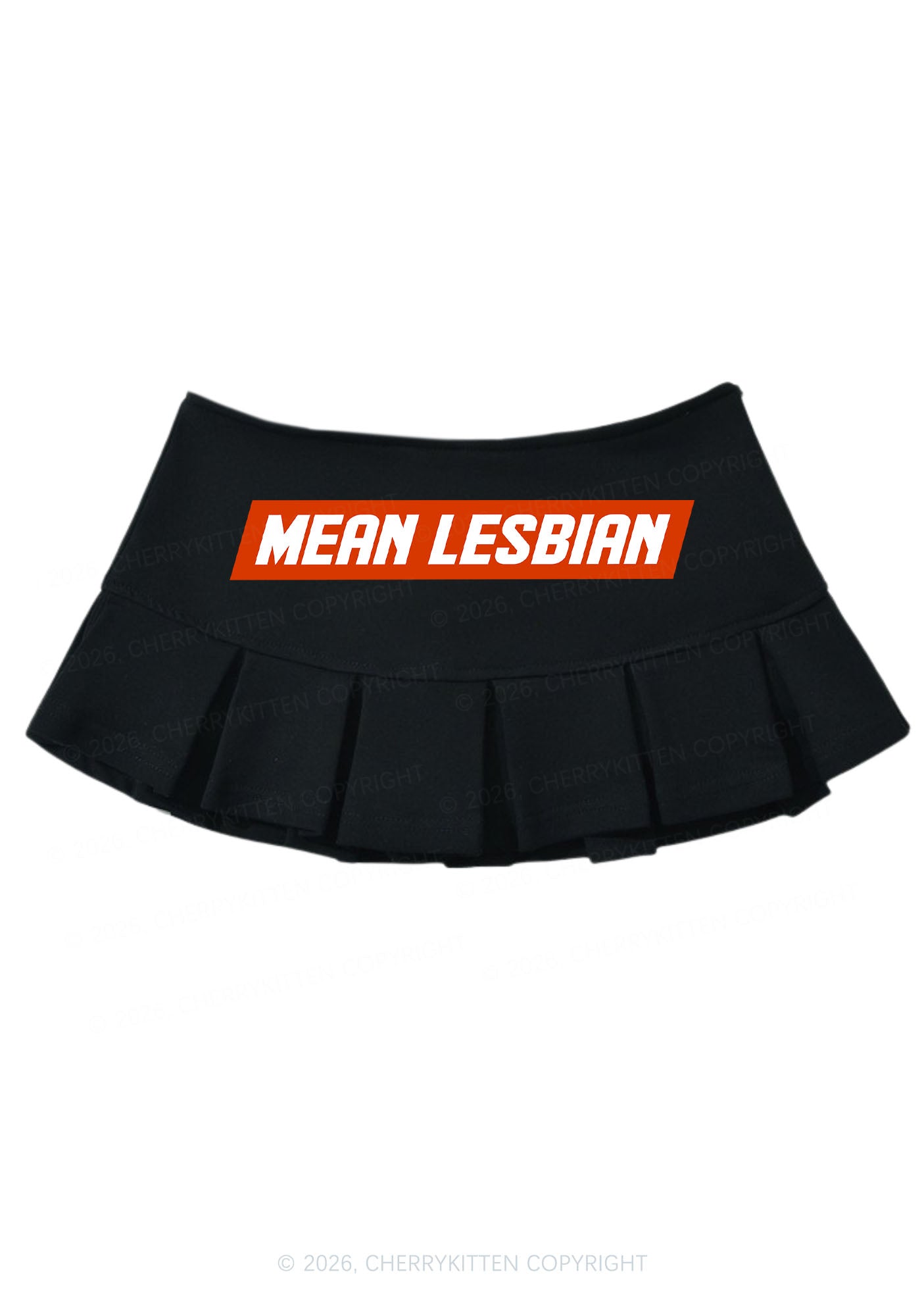 Mean Lesbian Pride Y2K Mini Pleated Skirts Cherrykitten