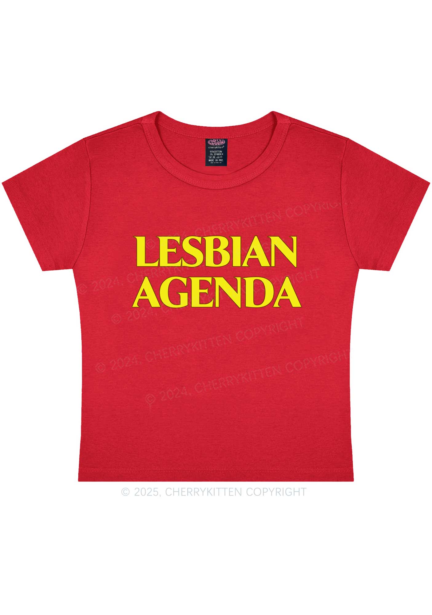 Lesbian Agenda Y2K Baby Tee Cherrykitten